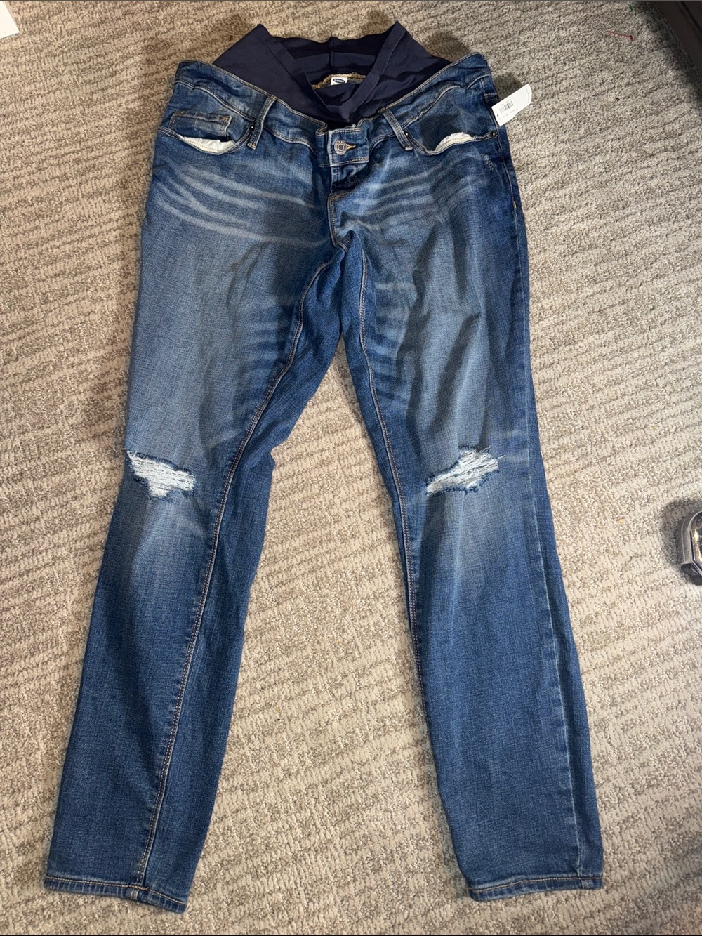 NEW Old Navy Maternity Premium Full-Panel Rockstar Super Skinny Jeans 12 Women’s